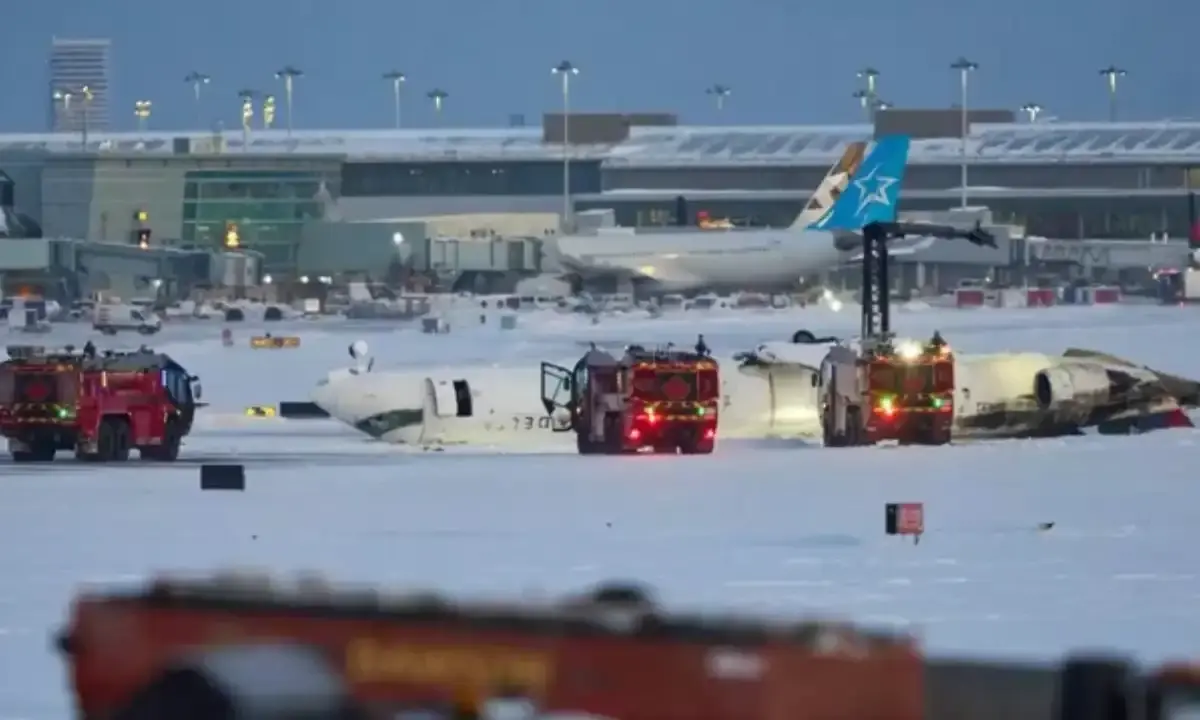 Delta Airlines Jet crashes in Toronto Airport.