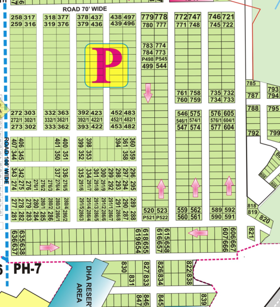 P-560- Residential Plot For Sale In DHA Phase 7-1