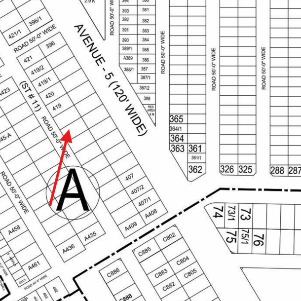 1 Kanal Residential Plot For Sale A- 417 Demand 515 Lac In DHA Phase 6-1