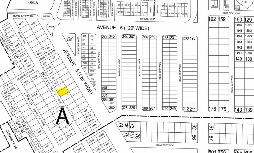 1 Kanal Residential Plot For Sale A- 417 Demand 515 Lac Main 120 Ki Bake In DHA Phase 6-1