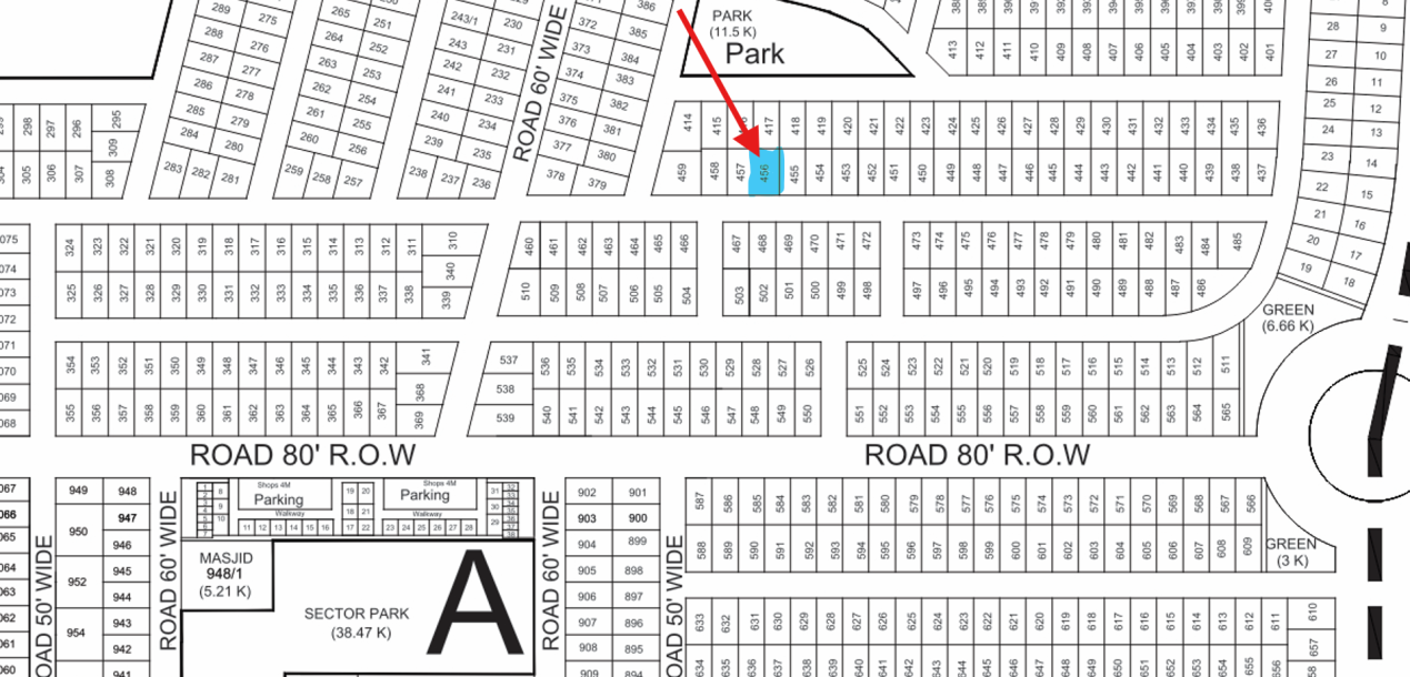 1 Kanal Plot For Sale A- 456 Demand 205 Lac Park In DHA Phase 9 prism-1