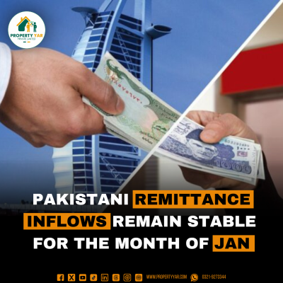 Pakistani remittance inflows remain stable for the month of Jan.