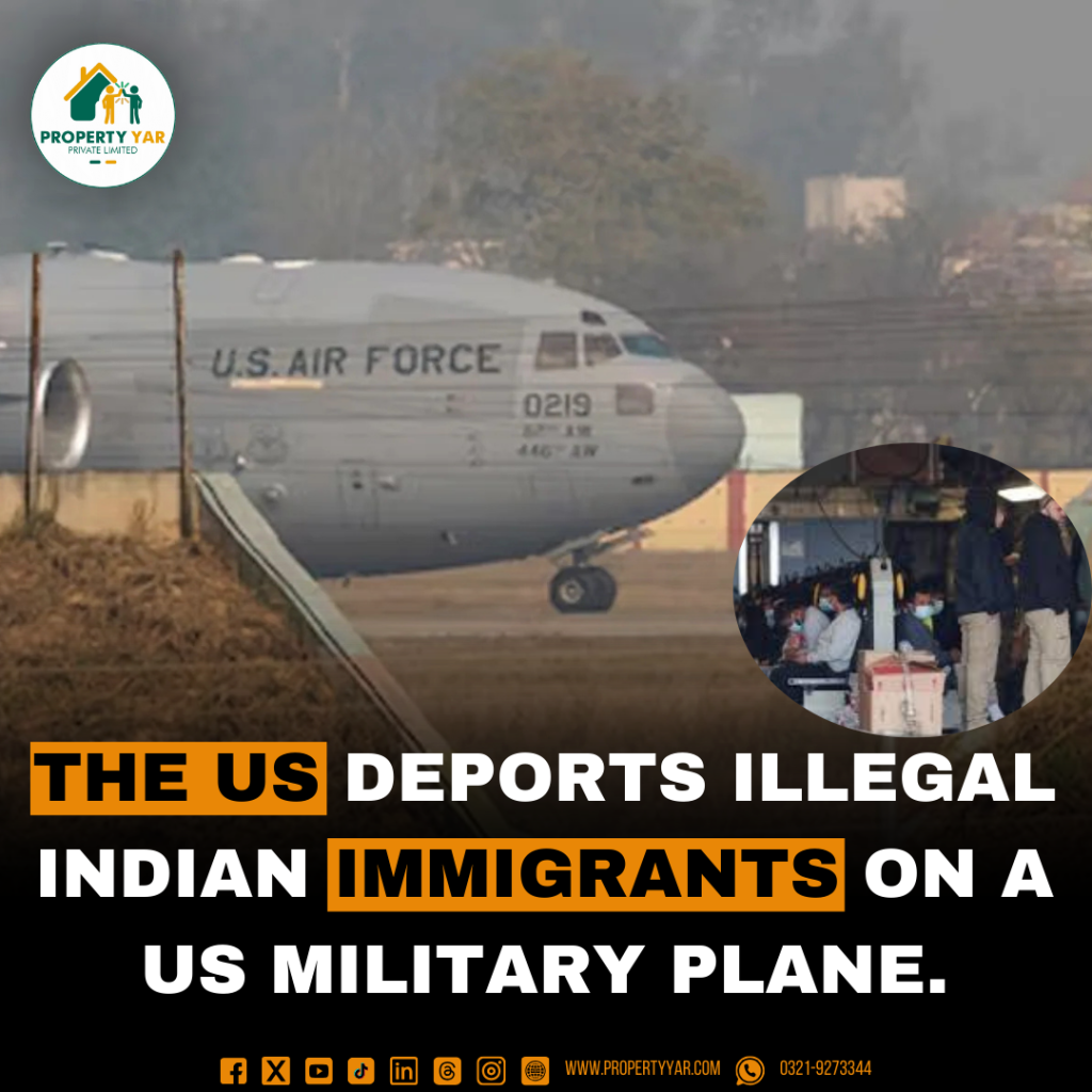 The US deports illegal Indian immigrants on a US military plane.