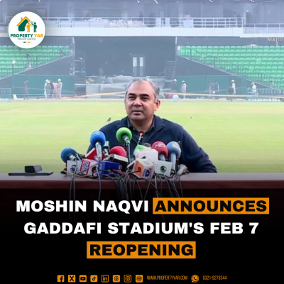 Moshin Naqvi confirms Gaddafi Stadium to be inaugurated on 7th Feb.