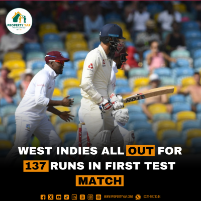 West Indies All Out for 137 Runs in First Test Match