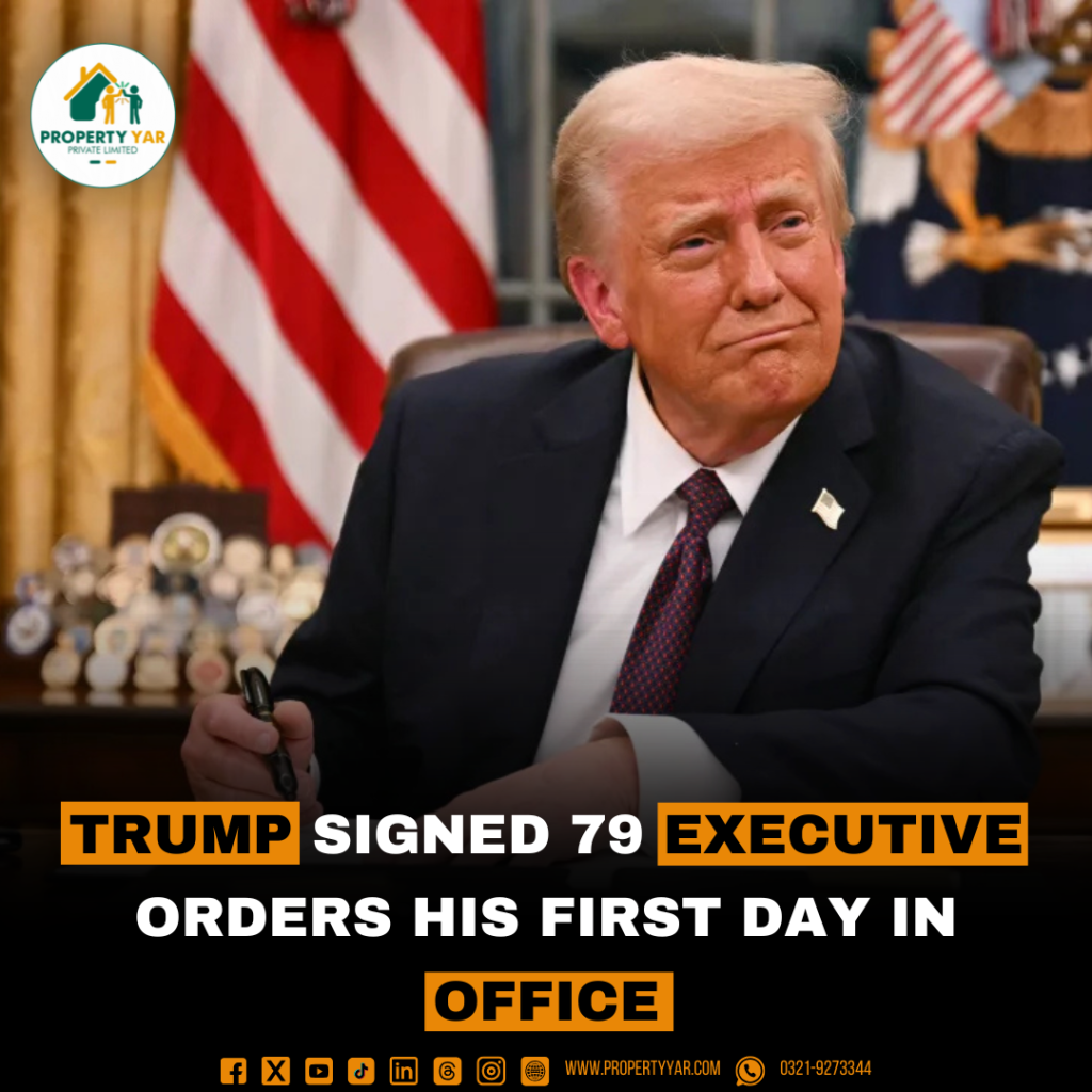 Trump signed 79 executive orders his first day in office