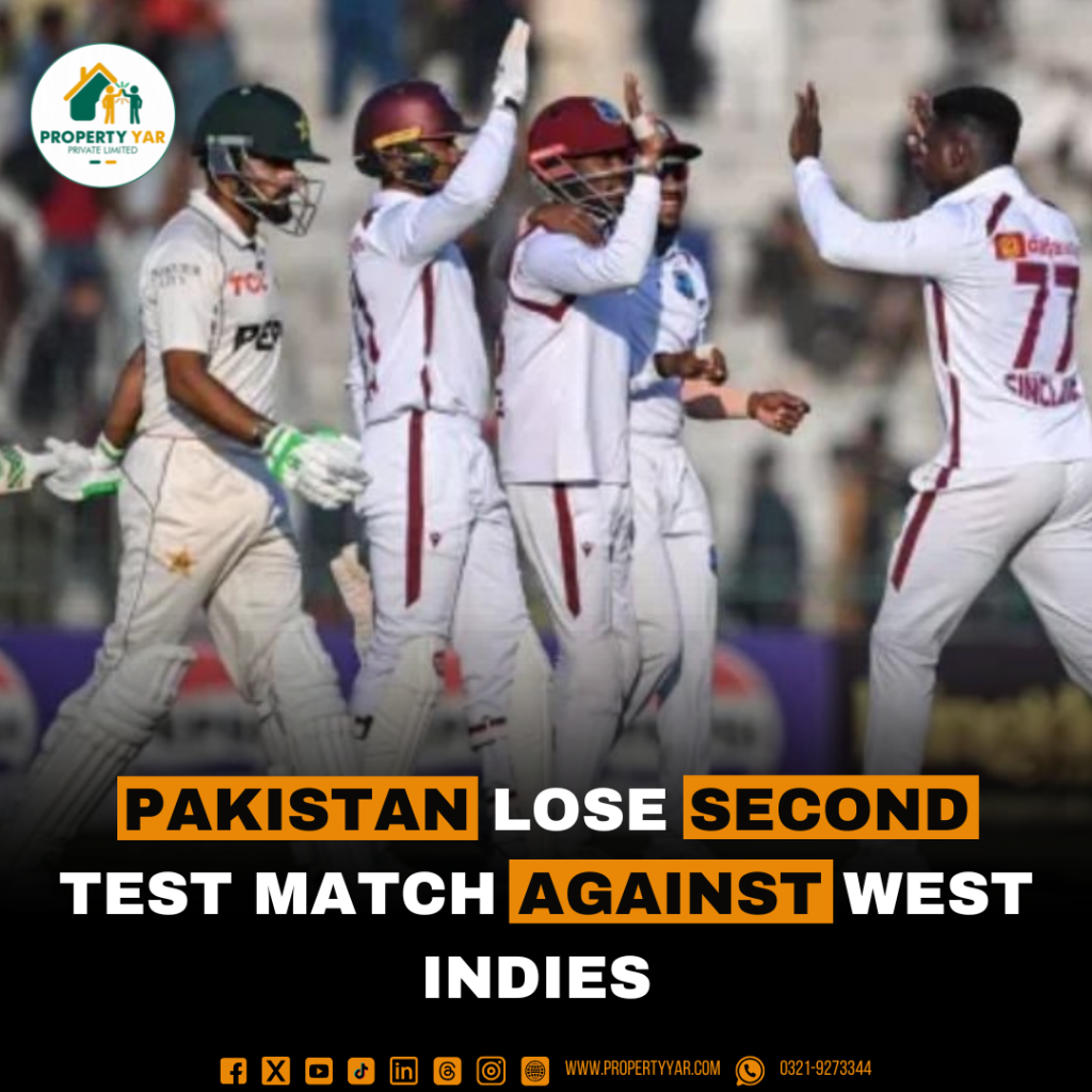 Pakistan lose second test match against West Indies.