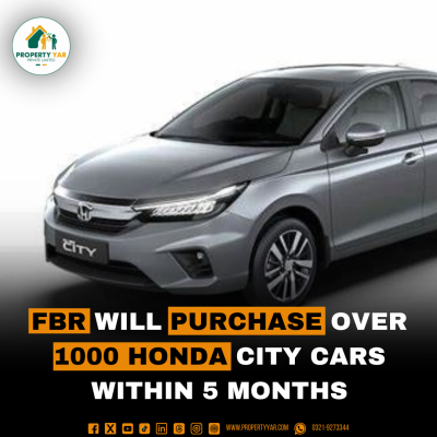 FBR will purchase over 1000 Honda City cars within 5 months.