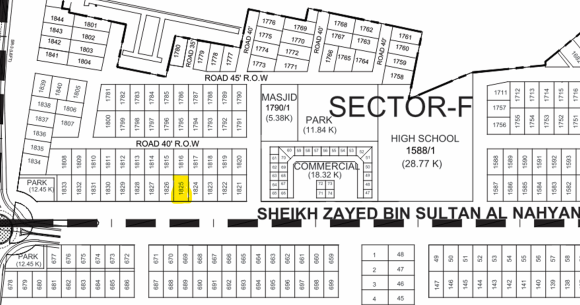 1 Kanal Plot for Sale F- 1825 Main 150 Feet Rod Demand 270 lac In DHA 9 Prism-1