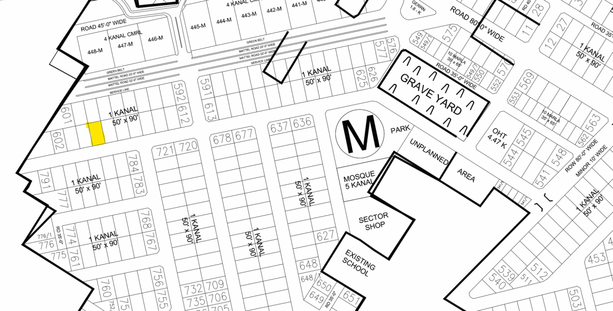 1 Kanal Residential Plot For Sale M- 605 Demand 255 Lac In DHA Phase 5-1