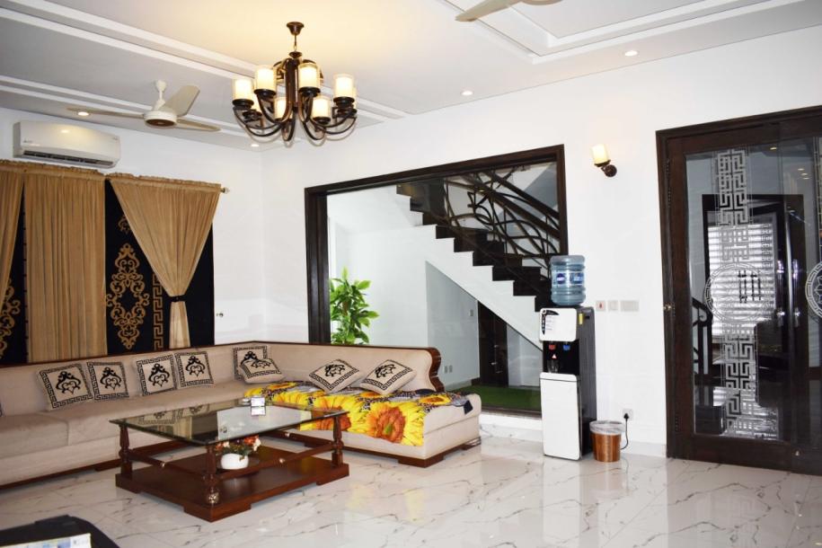 1 Kanal brand new Beautiful furnished House  FOR RENT in Dha lahore-8