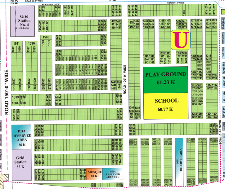 Limited Time Offer 1 Kanal Plot for Sale in DHA Phase 7 Lahore Block U-1