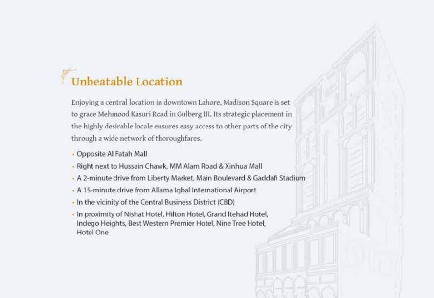 Madison Square Hotel Apartment  for Sale in Gulberg Lahore at a very reasonable Price of Rs.82 Lac Only-18