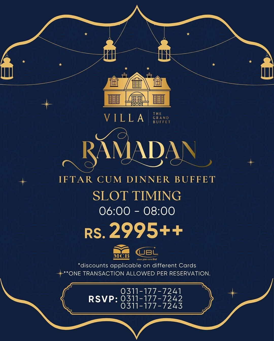 5) Villa the Grand Buffet is one of the top restaurants in Lahore, and it is one of the best restaurants in Lahore. Villa the Grand Buffet is famous for its buffet. Moreover, it is offering the best deal for Iftar dinner. The Iftar dinner buffet will cost 2995++ for Ramadan 2025.