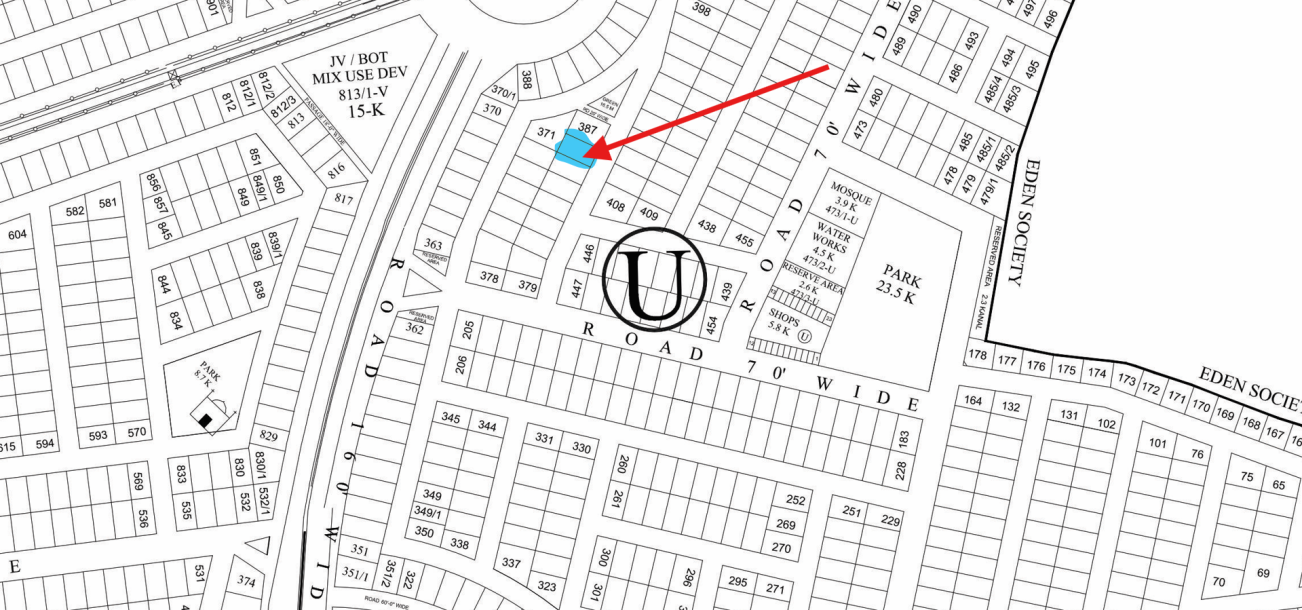 1 Kanal Plot For sale U- 386 Demand 485 Lac In DHA Phase 8-1