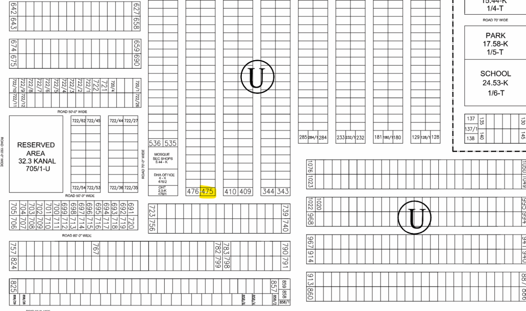 1 Kanal Corner Plot For Sale U - 475 Demand 390 Lac In DHA Phase 7-1