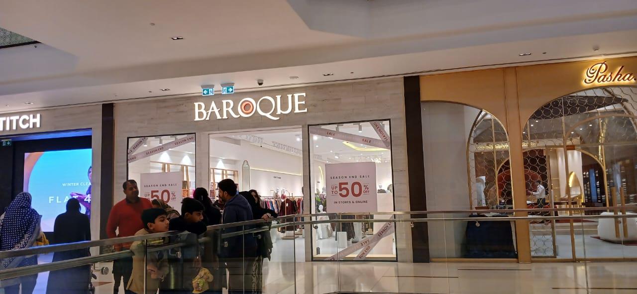 Baroque is a clothing brand for ladies operating in Pakistan, now open in Dolmen Mall DHA, Lahore.