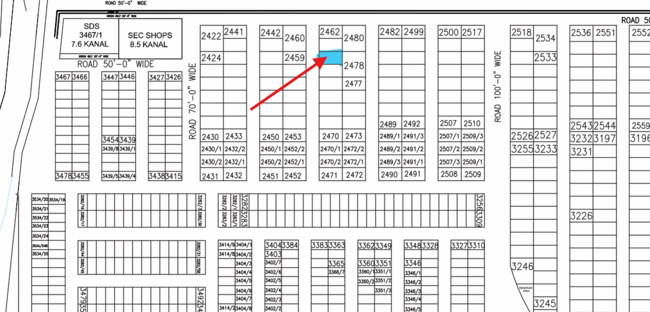 1 Kanal Residential Plot For Sale Y-2464 Demand 245 Lac In DHA Phase 7-1