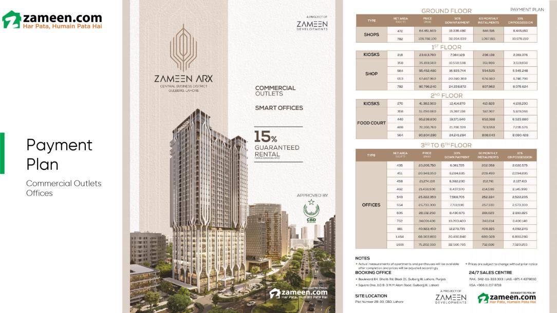 1-Bed Apartment in Gulberg’s CBD Zameen ARX-11